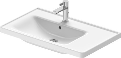Duravit раковина встраиваемая ассиметричная 800 мм х 480 мм, с переливом, с отверстием под смеситель, d-neo, 2369800000 цвет: белый