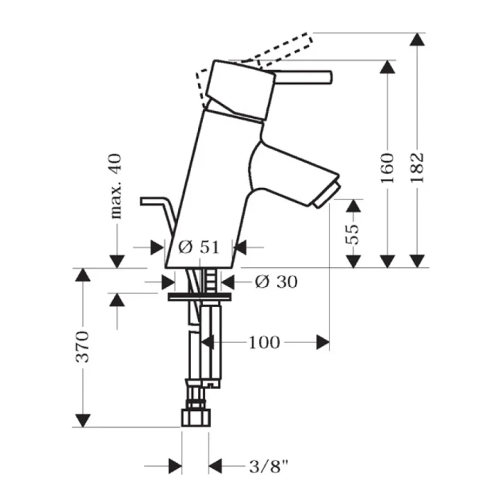 Hansgrohe смеситель для раковины 70, с донным клапаном, Talis S, хром арт. 32020000