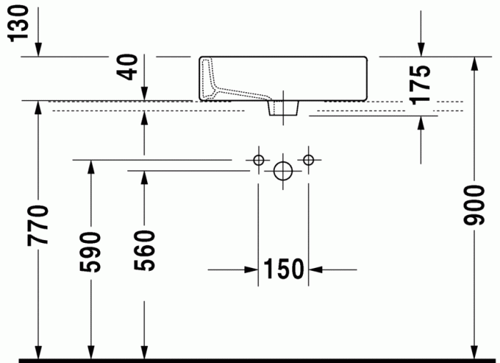 Duravit раковина встраиваемая сверху 50х47см, vero, 0452500000 цвет: белый