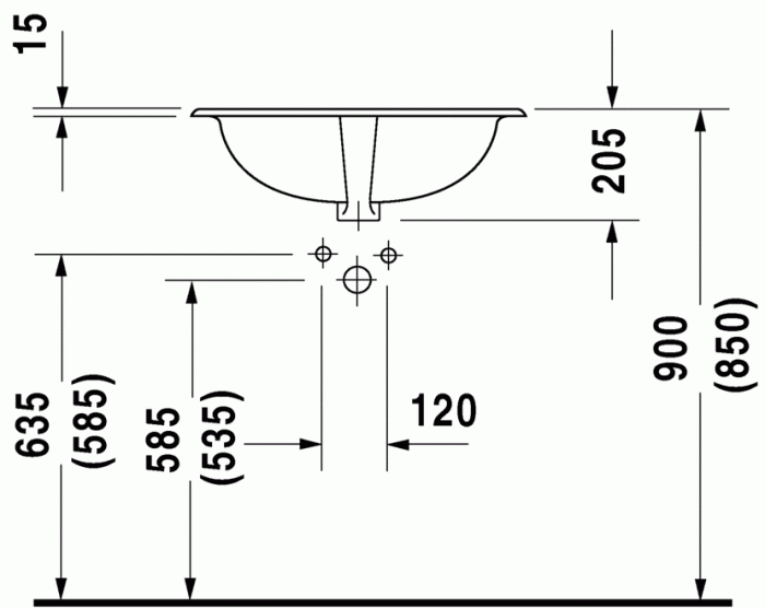 Duravit раковина встраиваемая сверху 61х49см, duraplus, 0472620000 цвет: белый