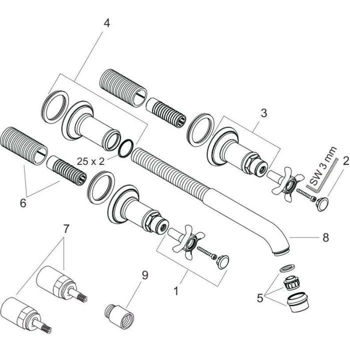 AXOR смеситель для раковины, Montreux, никель арт. 16532820
