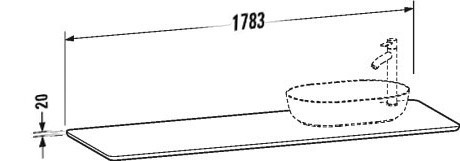 Duravit столешница для раковины кварцевый камень структурный, luv, lu9468r3333