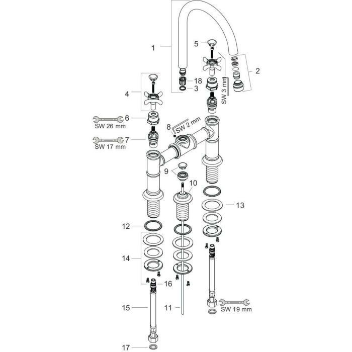 AXOR смеситель для раковины, Montreux, полированный черный хром арт. 16510330