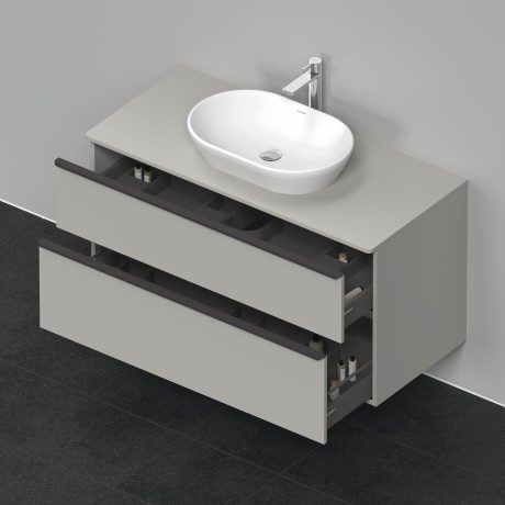 Duravit тумба подвесная под раковину 1200 мм х 550 мм и консолью, d-neo, de496900707 цвет: бетонно-серый матовый