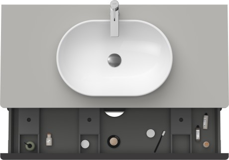 Duravit тумба подвесная под раковину 1200 мм х 550 мм и консолью, d-neo, de496900707 цвет: бетонно-серый матовый