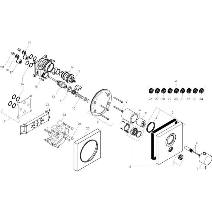 AXOR термостат для душа, ShowerSelect, золото арт. 36716990