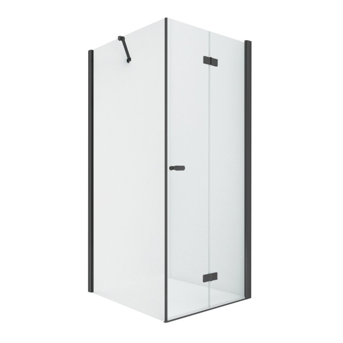 Душевое ограждение складные двери r 90x120x195, New trendy New soleo black, черный арт. D-0239A/D-0149B