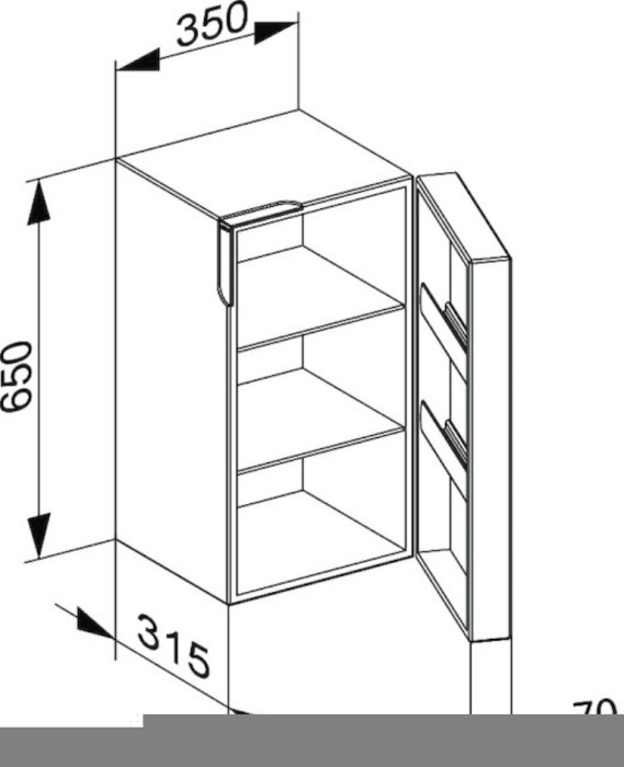 Keuco шкаф нижний петли справа, edition 300, арт. 30330 383802