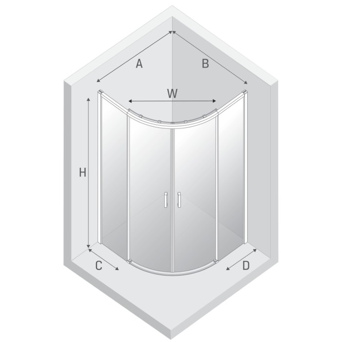 Душевое ограждение 90x90x200, New trendy Prime white, белый арт. K-3561