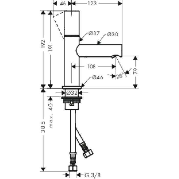 AXOR смеситель для раковины, Uno, черный арт. 45005340