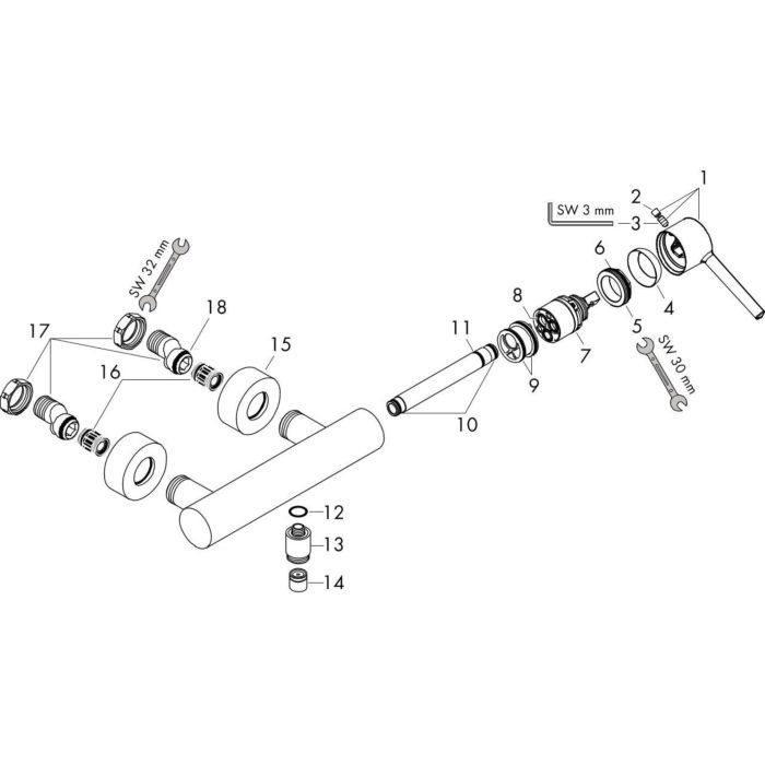 AXOR смеситель для душа, Starck, хром арт. 10665000