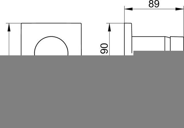 Keuco смеситель однорычажный для душа с выводом для шланга, с квадратной розеткой, ixmo solo, хром арт. 59552 010202