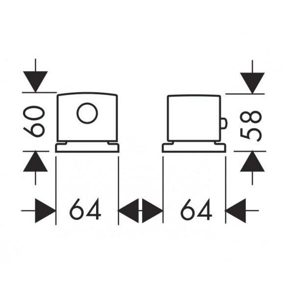 AXOR термостат на край ванны, Uno, хром арт. 38480000