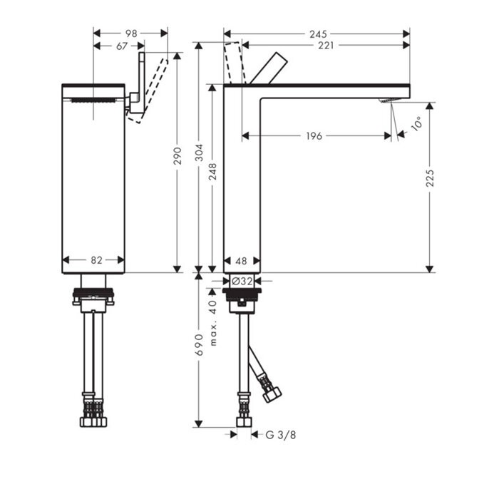 AXOR смеситель для раковины, MyEdition, хром арт. 47020000