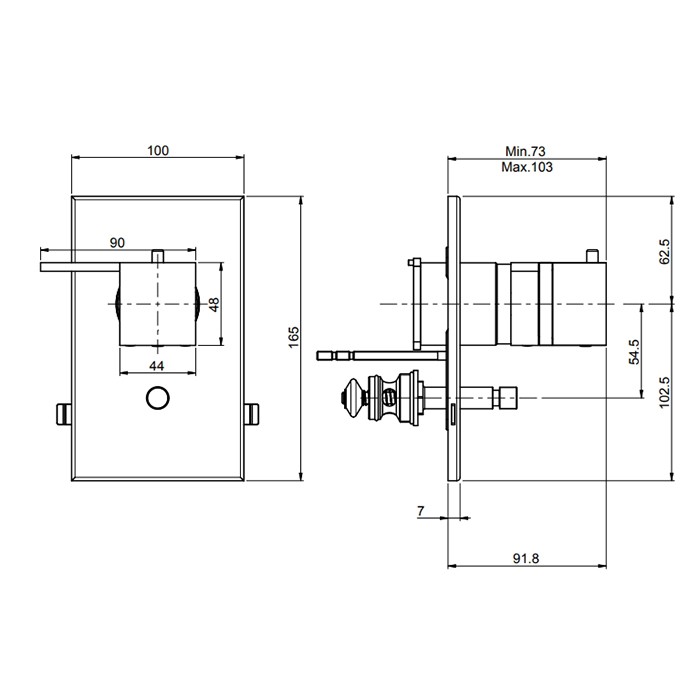 Fima Carlo Frattini смеситель для душа, встраиваемый, термостатический, с переключателем на 2 выхода, fimatherm, черный арт. f4049x2ns