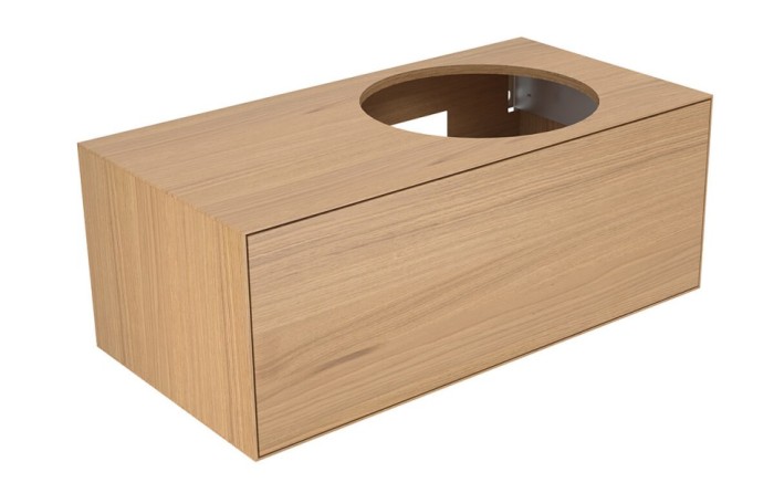Keuco тумба под умывальник, 1050х400х535 мм отверстие справа 1 ящик фасад и, edition lignatur, арт. 33371 800221