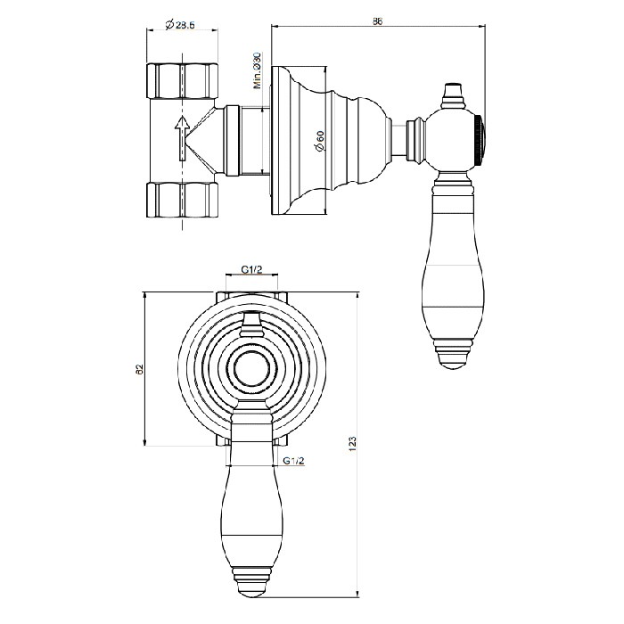 Fima Carlo Frattini запорный вентиль, внешняя часть herend, золото арт. f5413/1or