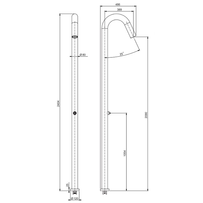 Fima Carlo Frattini душевая колонна с одним выходом outside outdoor, нержавеющая сталь арт. f5970x1cinox