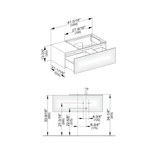 Keuco тумба подвесная под раковину справа с одним выдвижным фронтом, edition 11, дуб светлый арт. 31154 890000