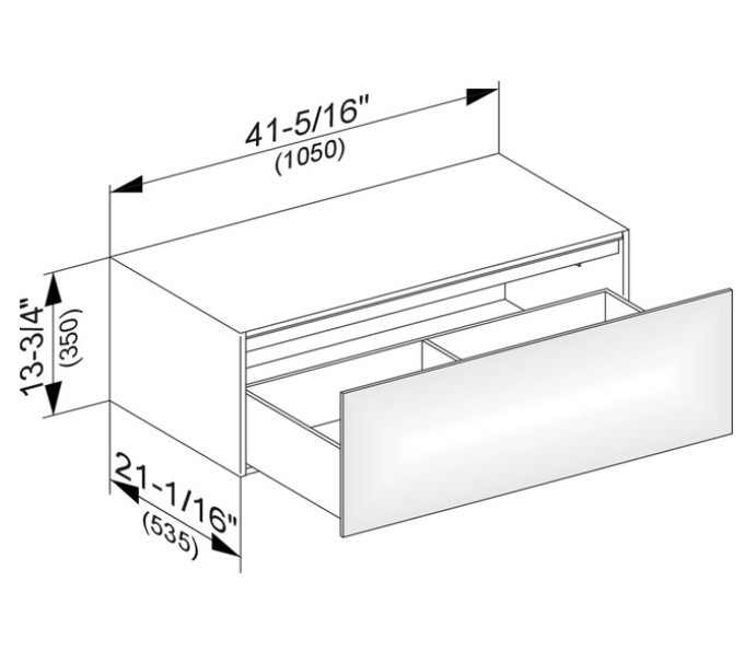 Keuco тумба боковая подвесная с одним выдвижным фронтом, edition 11, трюфель арт. 31324 370000