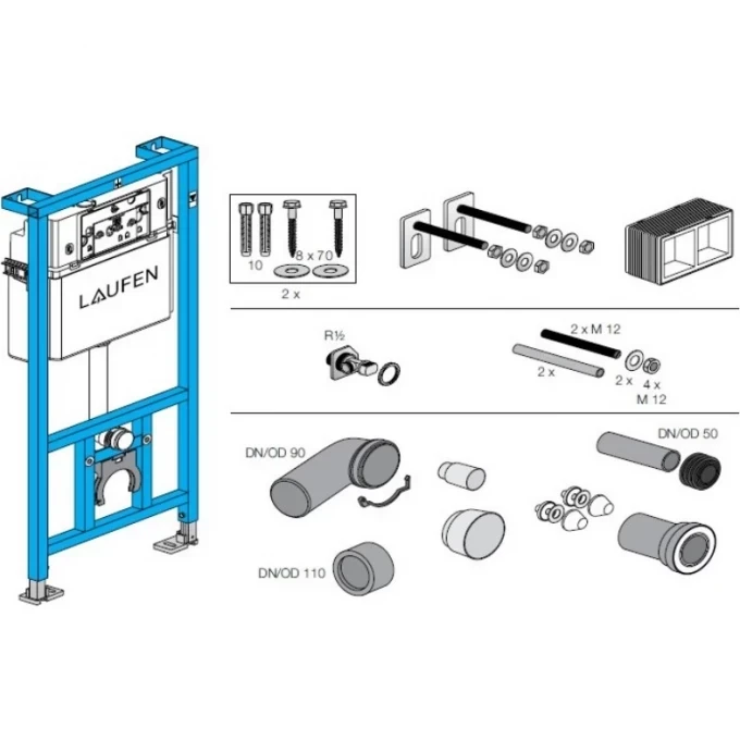 LAUFEN инсталляция для подвесного унитаза cw1, CW - 8.9466.0.000.000.1