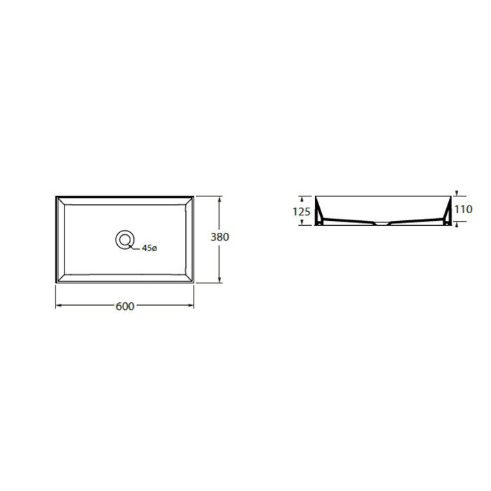 Azzurra Раковина 38x60 Elegance, ELLA060380Q0BI/(EQA6038*bi)*0 цвет: белый