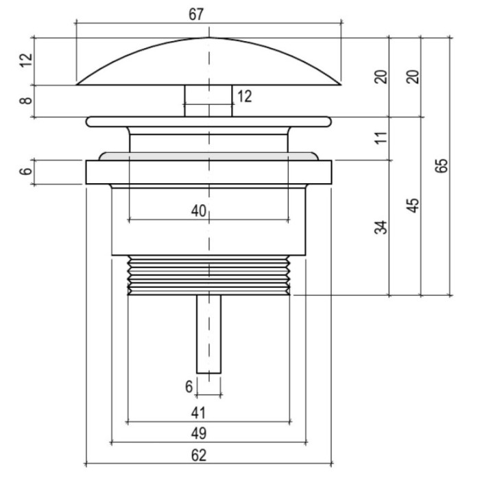 Salini донный клапан для раковины фиксированный, 16631wm цвет: глянцевый белый