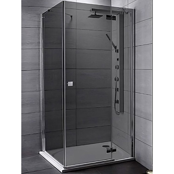 Radaway душевой уголок kdj 120x80 r профиль хром стекло графит, Almatea - 32141-01-05NR