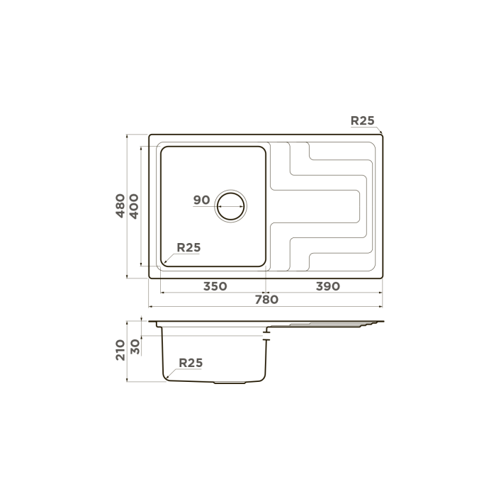 Omoikiri кухонная мойка Mizu 78, нержавеющая сталь арт. 4973730