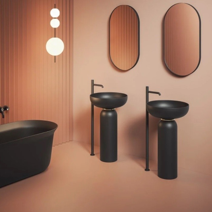 ArtCeram пьедестал под раковину, joc001 17 00 jolie цвет: черный матовый