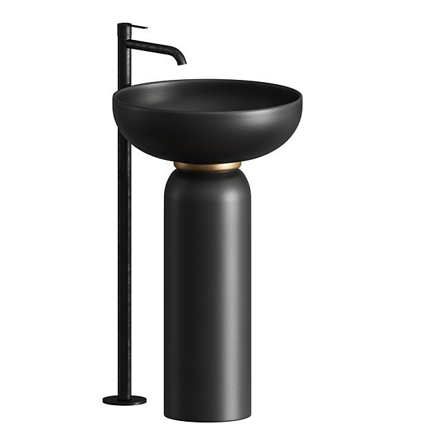 ArtCeram пьедестал под раковину, joc001 17 00 jolie цвет: черный матовый