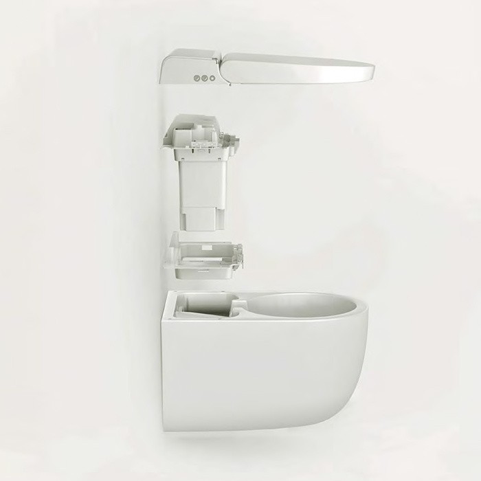 Унитаз подвесной 38х59 см с крышкой-биде и дистанционным пультом управления в комплекте, белый матовый/покрытие Saniglaze, Art Ceram Hype арт. KHYV001 05 00