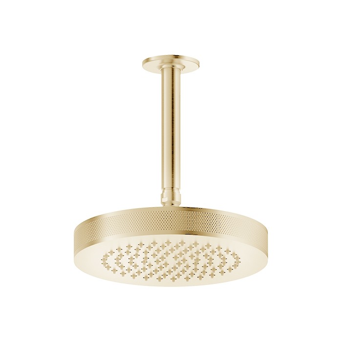 Gessi Верхний душ, 1/2", d20см, с защитой от налёта, потолочный, Inciso, 58188#246 цвет: золото