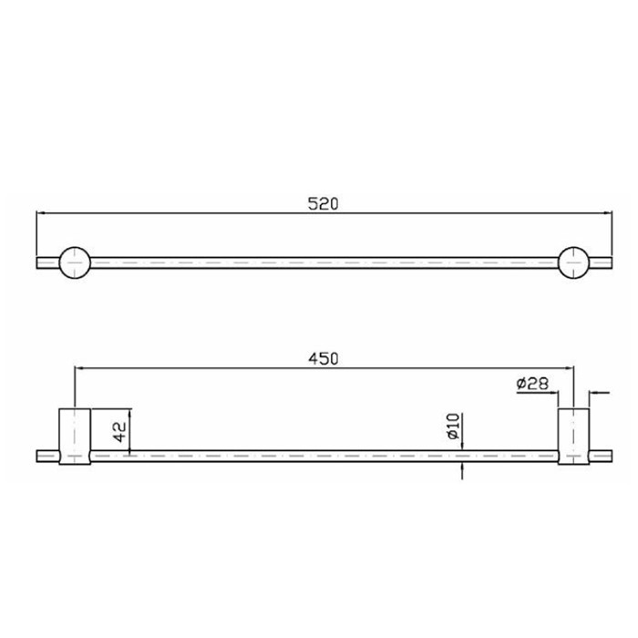 Zucchetti полотенцедержатель, 45см., подвесной, helm, нержавеющая сталь арт. zad821.x