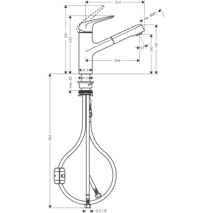 Hansgrohe смеситель для кухни, Focus M42, хром арт. 71814000