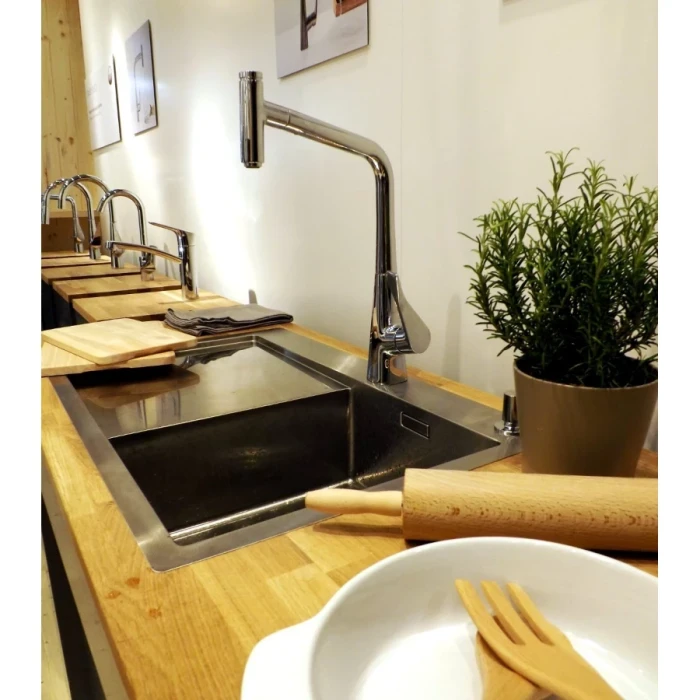 Hansgrohe смеситель для кухни 320 с выдвижным изливом, Metris Select M71, хром арт. 14884000