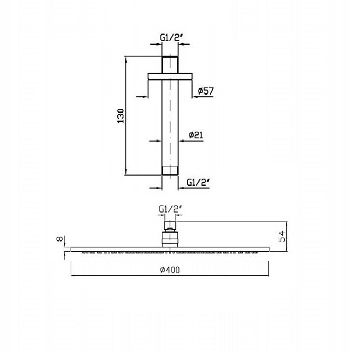 Zucchetti верхний душ, d40см, на потолок 13см., savoir, хром арт. z94267 z93026