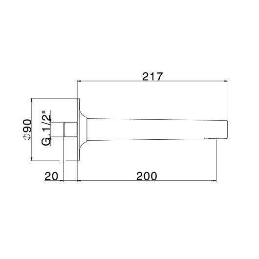 Cisal излив для наполнения ванны 200 мм vi00024040 vita cisal, цвет: чёрный матовый