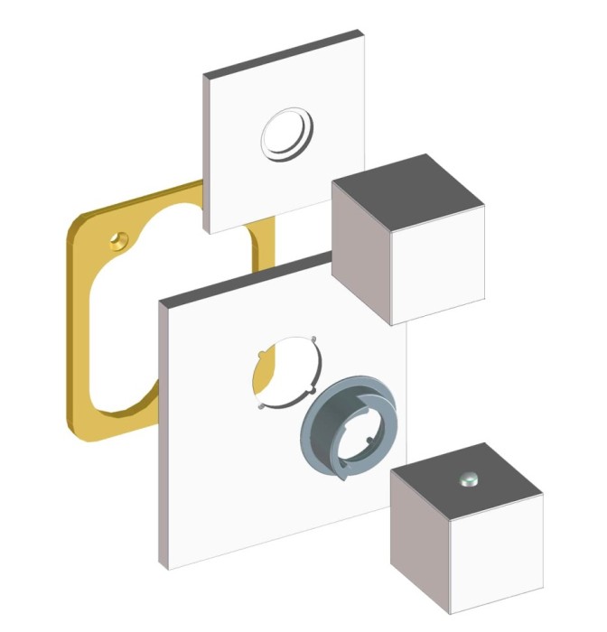 Bossini термостатический смеситель для душа с высокой пропускной способностью, cube, хром арт. z032201.030