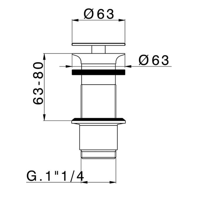 Cisal донный клапан 1"1/4 для раковин без перелива za00161321 complementi, цвет: хром