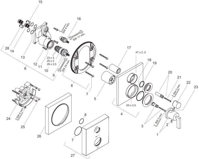 AXOR термостат для душа, с запорным вентилем, Citterio, золото арт. 39700990