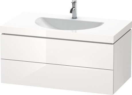Duravit тумба подвесная с раковиной, l-cube, lc6906o2222 цвет: белый глянцевый