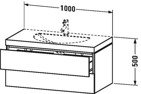 Duravit тумба подвесная с раковиной, l-cube, lc6906o2222 цвет: белый глянцевый