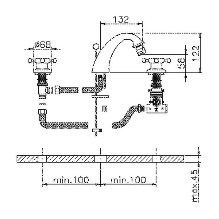 Cisal смеситель для биде, vtt7301027 victorian, цвет: aged bronze, old bronze