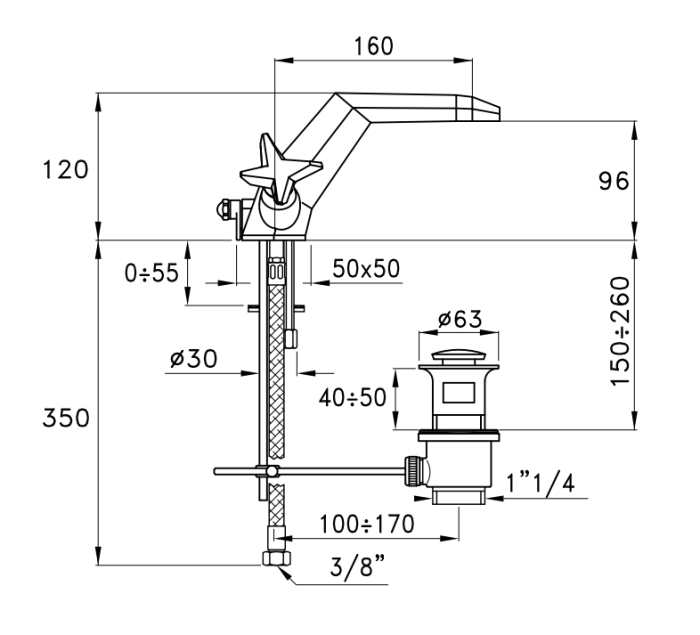 Stella смеситель для раковины, хром арт. st00008cr00