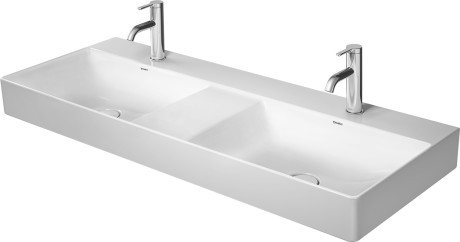Duravit раковина подвесная двойная с одним отверстием под смеситель, без перелива, durasquare, 2353120041 цвет: белый