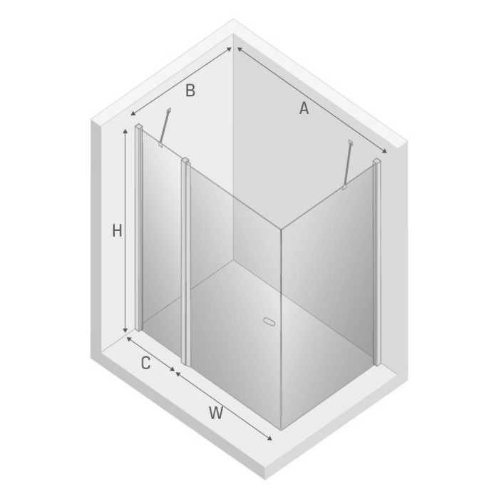 Душевое ограждение 110x80x195, New trendy New soleo chrome, хром арт. K-0400