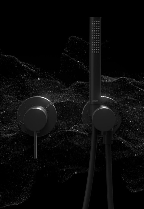 Keuco смеситель однорычажный для душа с круглой розеткой, ixmo, черный матовый арт. 59551 379501