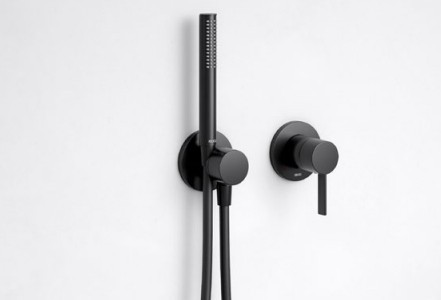 Keuco смеситель однорычажный для душа с круглой розеткой, ixmo, черный матовый арт. 59551 379501