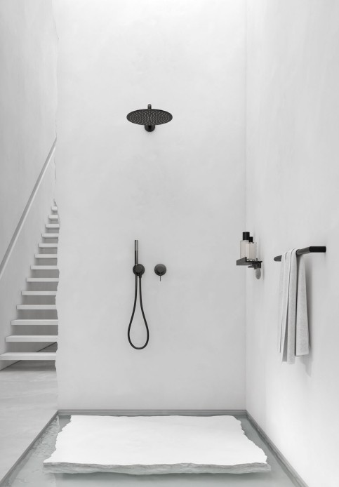 Keuco смеситель однорычажный для душа с круглой розеткой, ixmo, черный матовый арт. 59551 379501